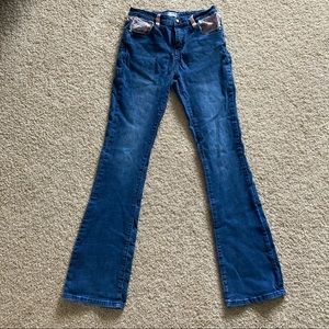 Ranch Dressn Youth Bootcut Denim Jeans with Floral RD Print Size Girls 16